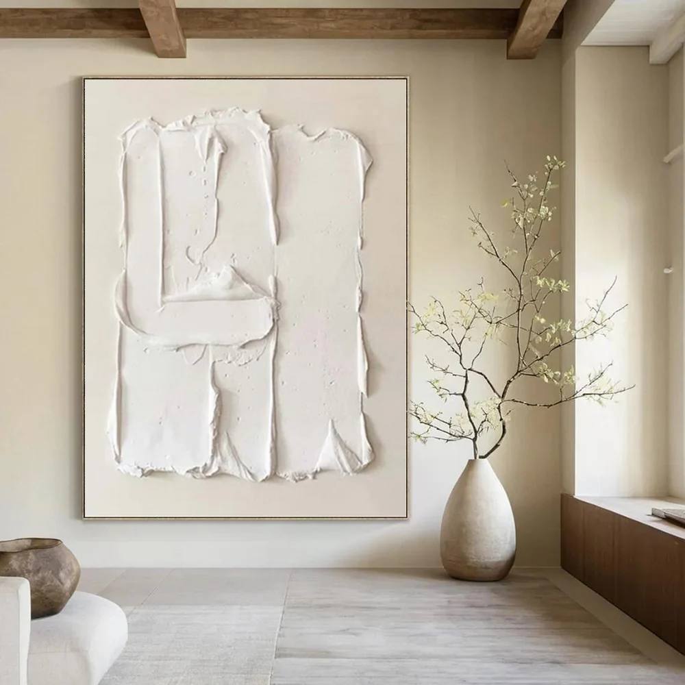 Oversized Original Hand-painted Textured Minimal Bedrooms Wall Art DB3EE